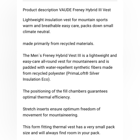 Vaude Freney Hibrid black light Weight vest size XL, great for cycling - Picture 6 of 7